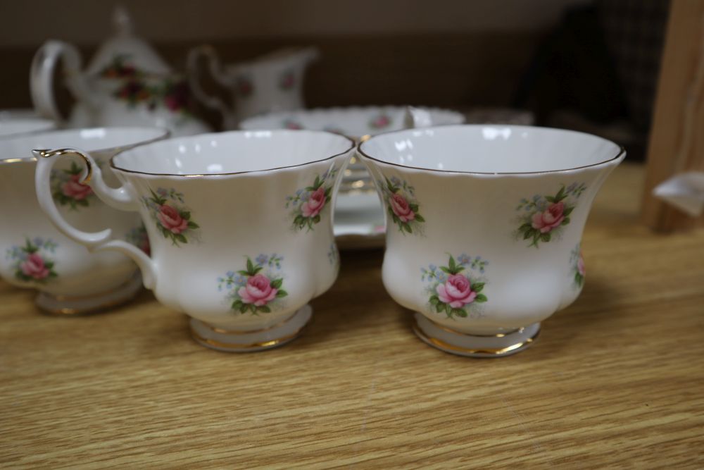 Assorted plated ware including two trays, tea set etc.